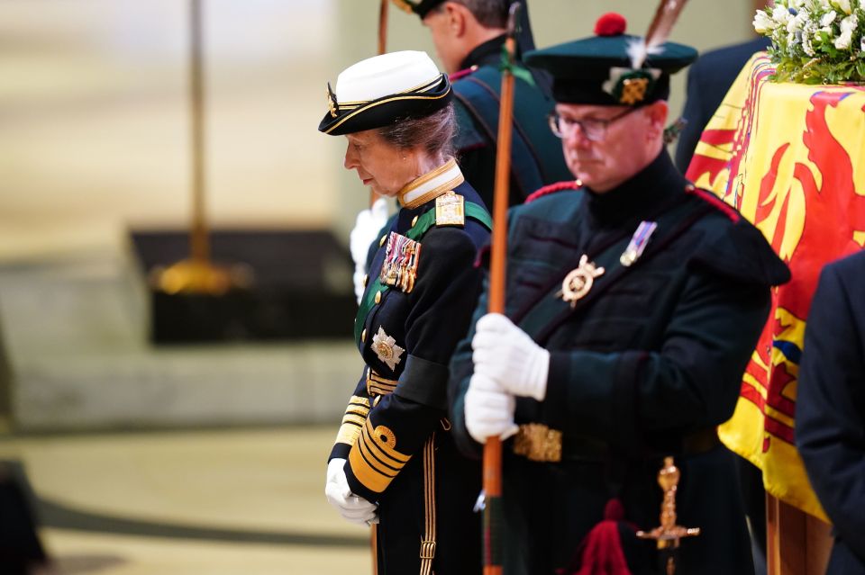 She stood guard of the Queen's coffin in silent reflection with her siblings last night