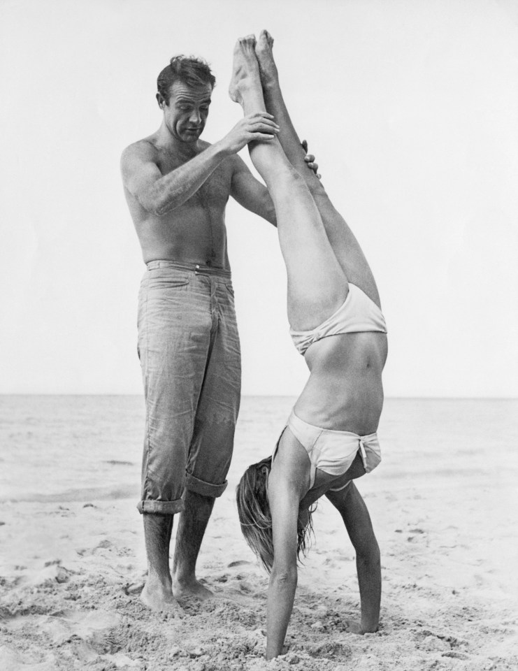 Ursula and Sean mess around on the set of the first Bond film