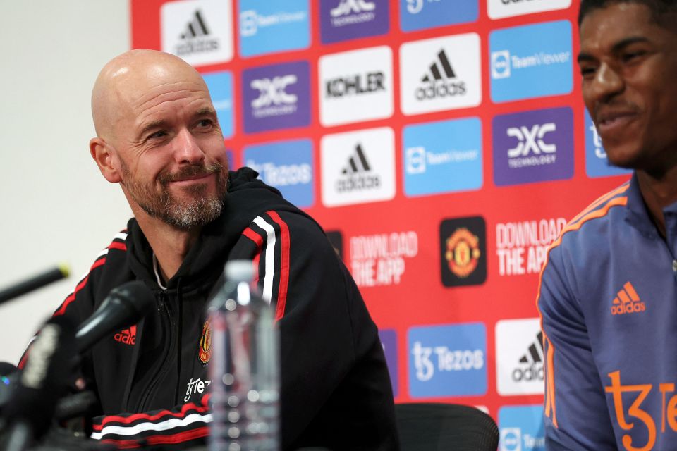 Boss Erik ten Hag has preffered to start Marcus Rashford up top instead of Ronaldo