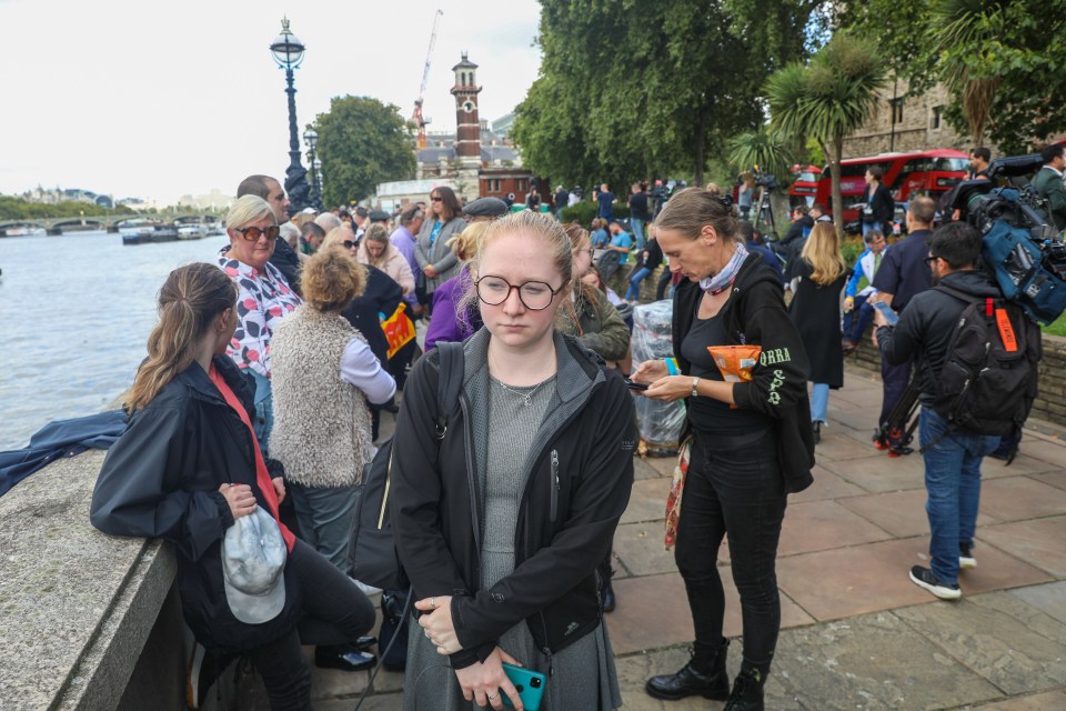 Thea Jacobs joins royal superfans waiting to view The Queen lying in state at the Palace of Westminster