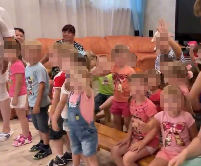 In the Telegram post, she vows that children will be placed in loving homes in Russia