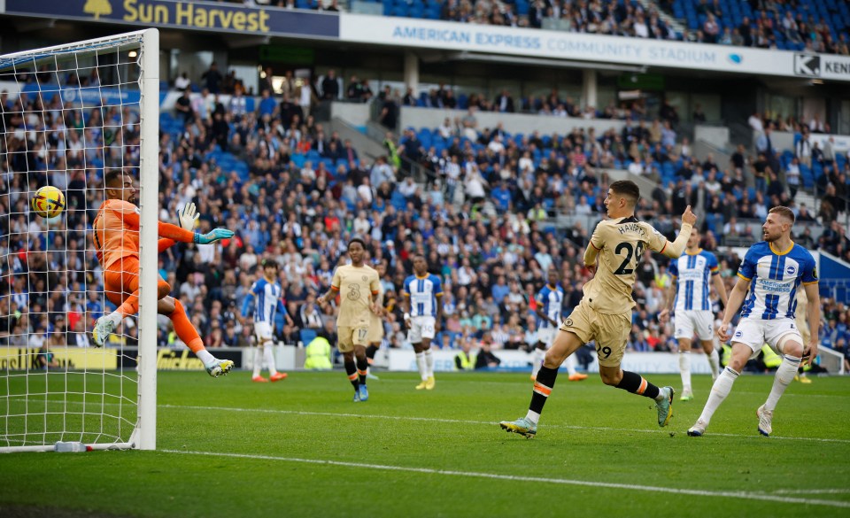 Kai Havertz pulled one back for the Blues with a header in the 48th minute