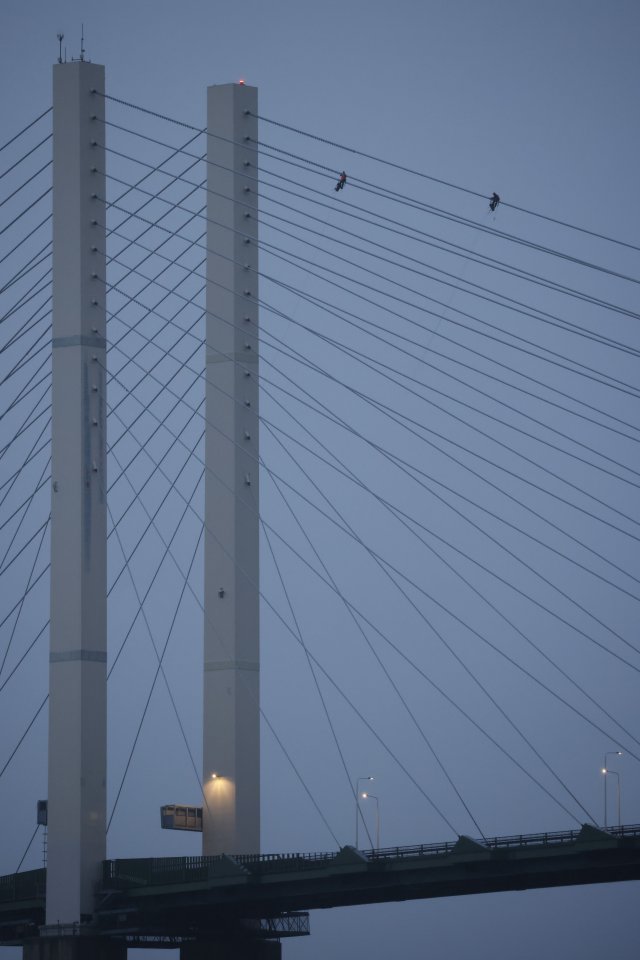 The chaos has sparked delays of up to an hour with traffic snaking back four four miles clockwise from The QEII Bridge on the M25