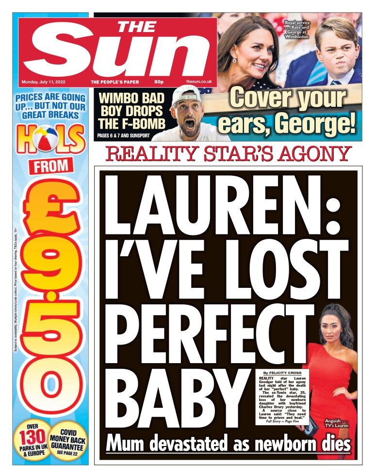 The Sun reported on Lauren's devastating loss