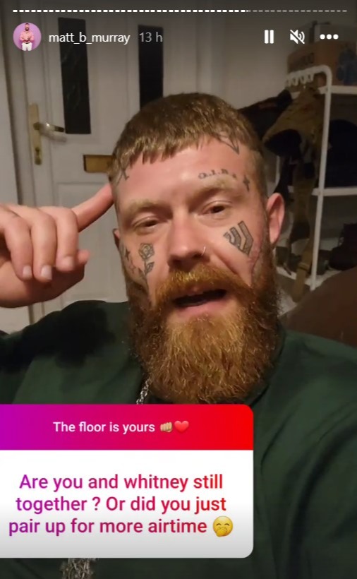 Matt Murray has opened up on his relationship with Whitney Hughes