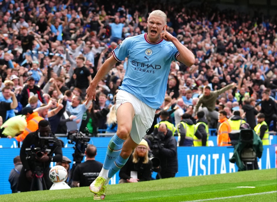 Haaland has scored 14 goals in his first eight Premier League games