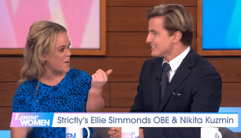 Nikita and Ellie were critiquing their routines - and didn't realise that viewers could potentially hear them