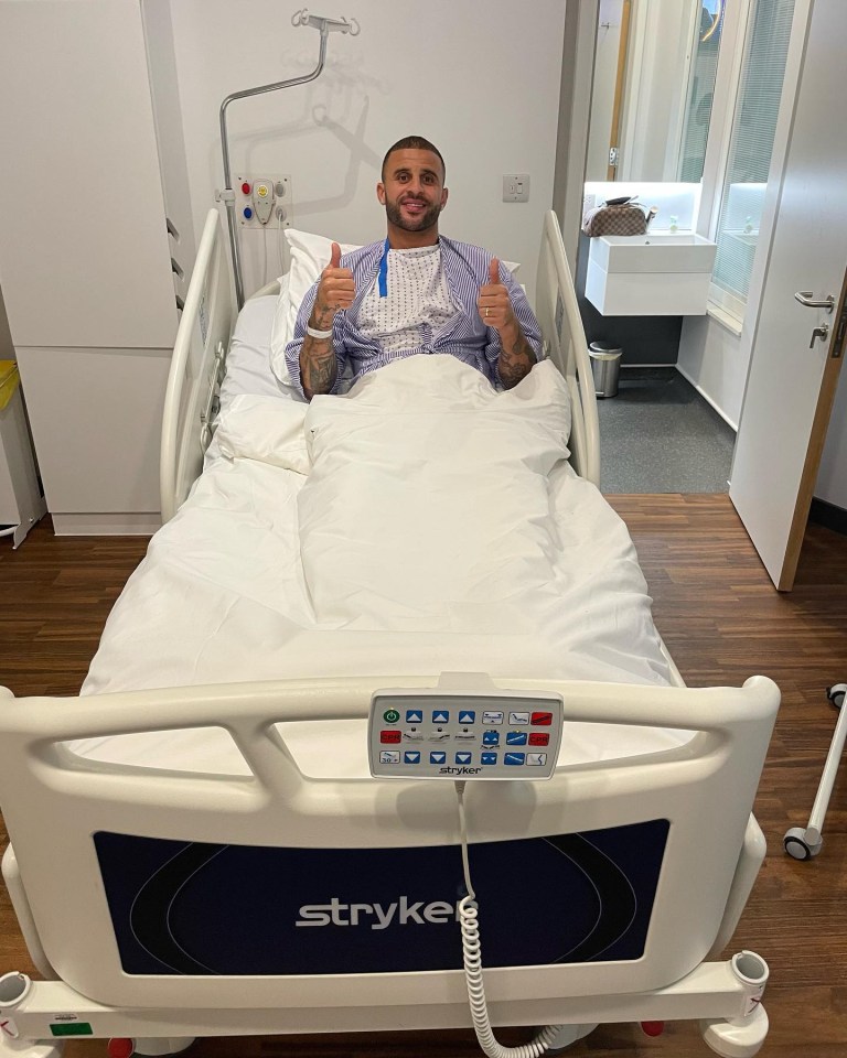 Kyle Walker shared a photo after his operation
