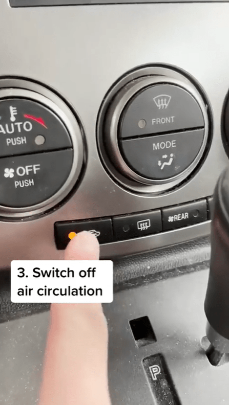 Switch off air circulation to the back of the car to make the process quicker