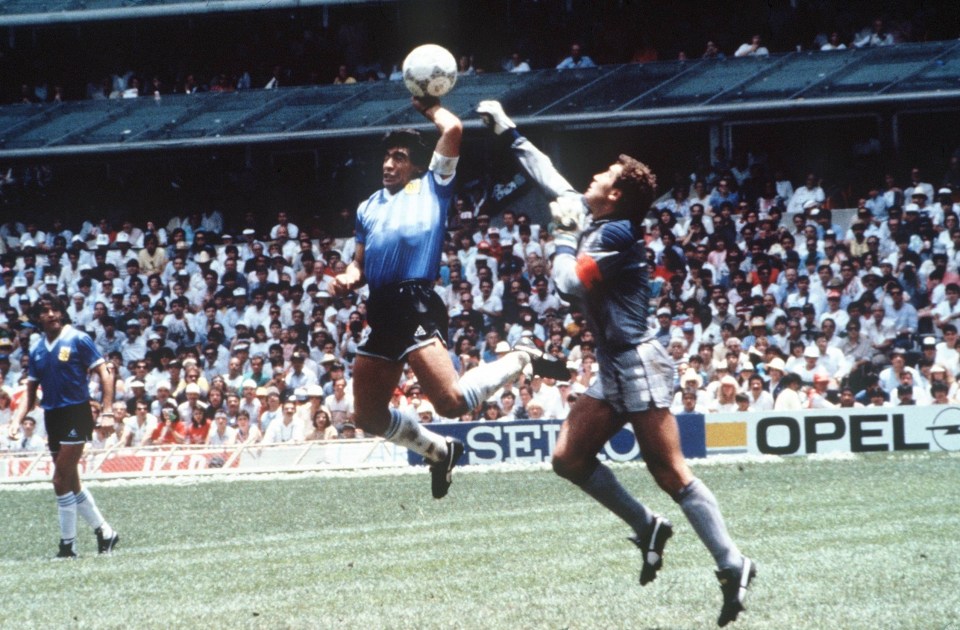 The infamous Hand of God refereeing decision has been voted the worst in World Cup history