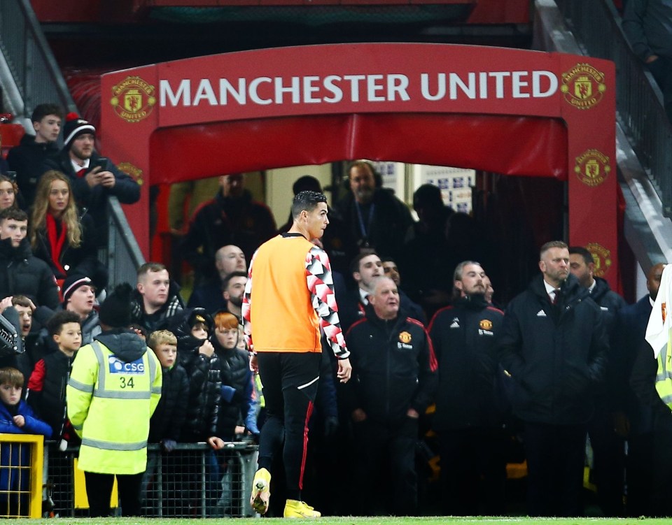 Cristiano Ronaldo walked down the tunnel before full-time despite Erik ten Hag not using all of his subs against Spurs