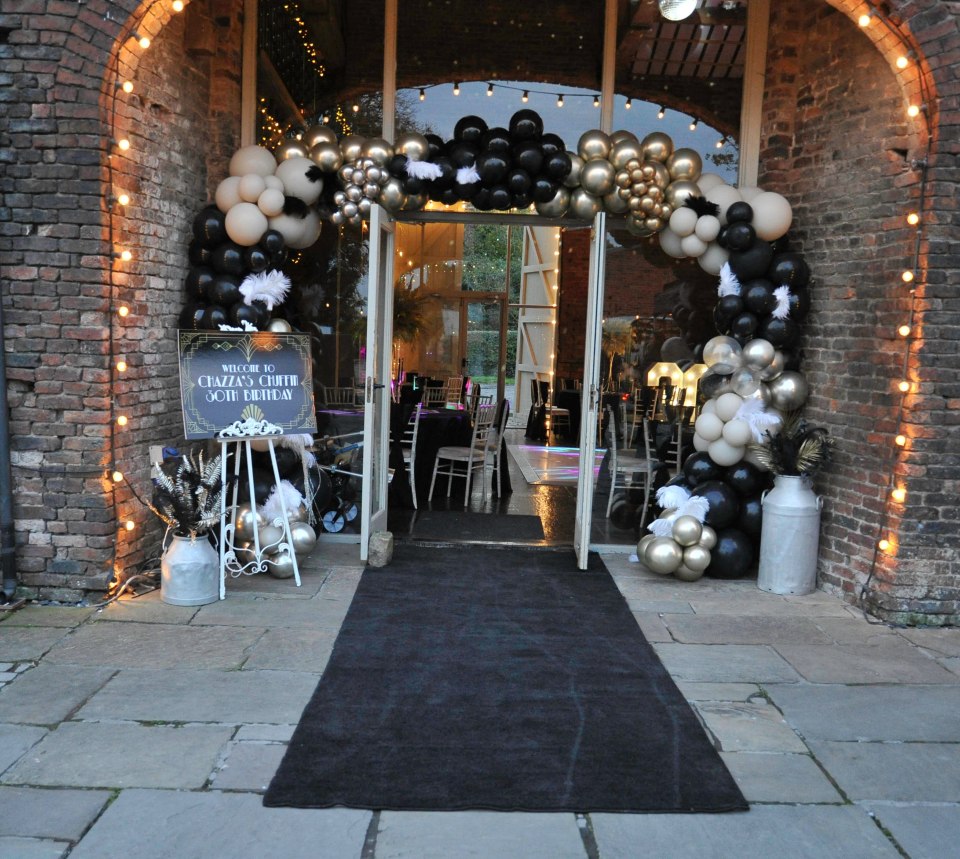 Charlotte pulled out all the stops for the landmark birthday with a huge balloon arch and fairy lights