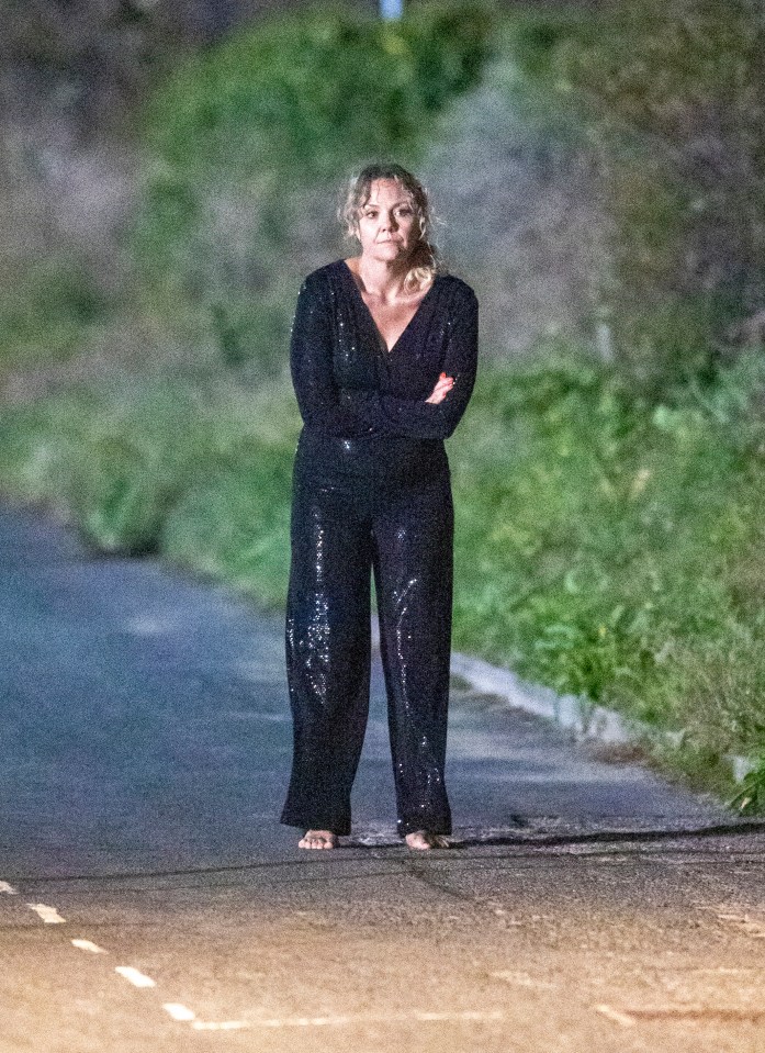 Janine can be seen making her escape from the carnage