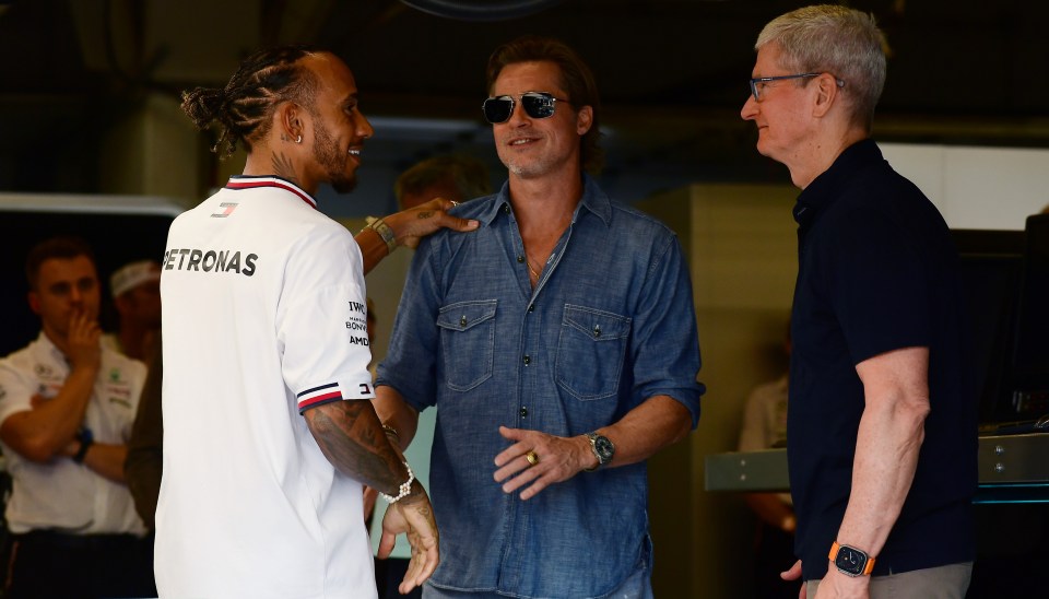 Brad Pitt visited Lewis Hamilton in the F1 Paddock during the US Grand Prix