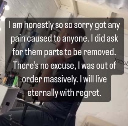 The reality star also shared that he'll live 'eternally with regret' after a podcast was released