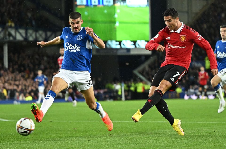 The Portiguese forward produced an unerring finish against the Toffees