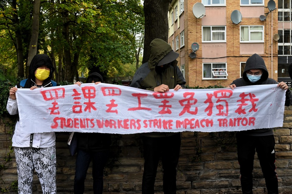 A demonstrator was apparently dragged into the Chinese consulate and beaten up by staff