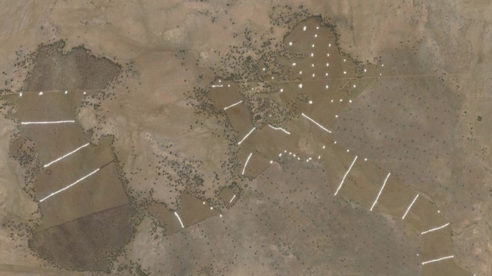 The strange dots and markings were spotted in outback Australia
