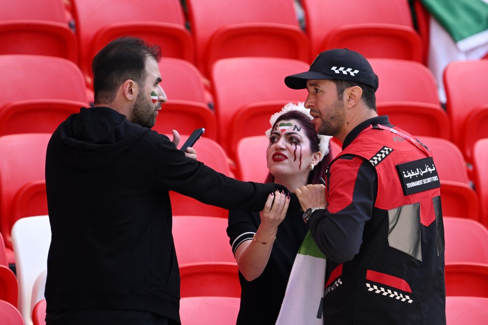 Heavy handed Qatari officials confronted the two fans