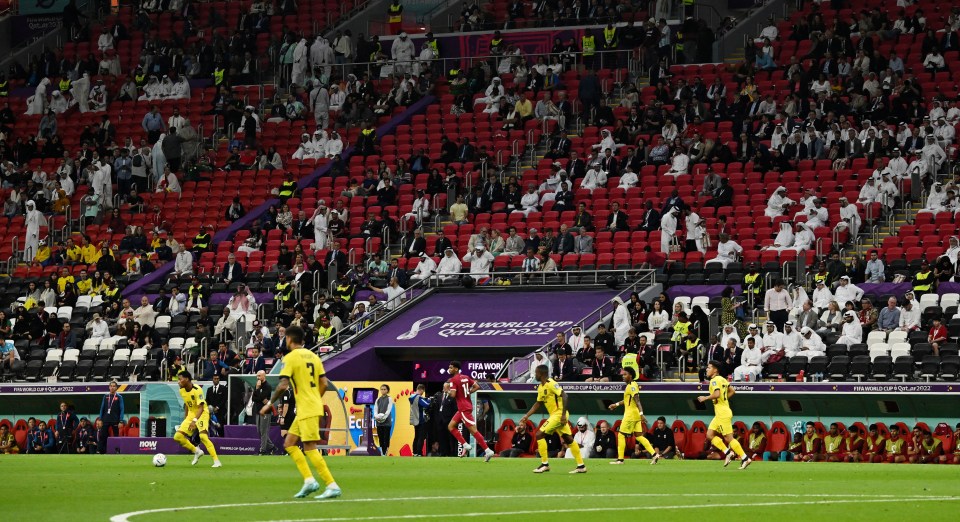 It was the host nation's first World Cup game but the big occasion was not enough to retain the attention of fans