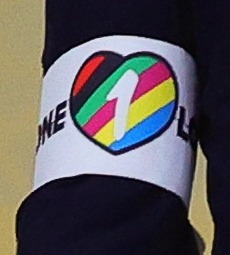 Mr Andrew said: 'I’m wearing the #OneLove armband to support the LGBT community and send a positive message'