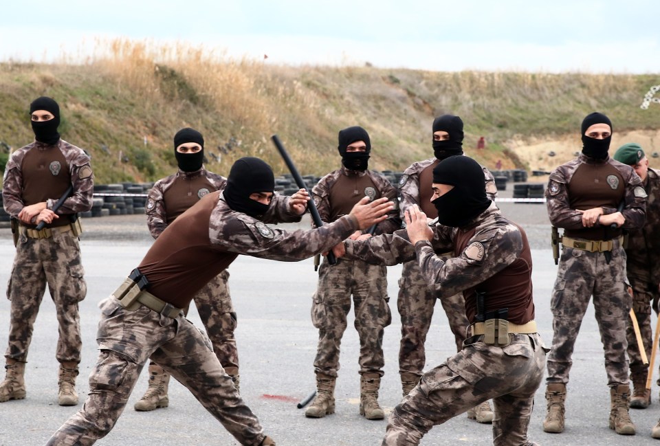 The police unit is trained to carry out counter-terrorism operations in Turkey and is armed to the teeth