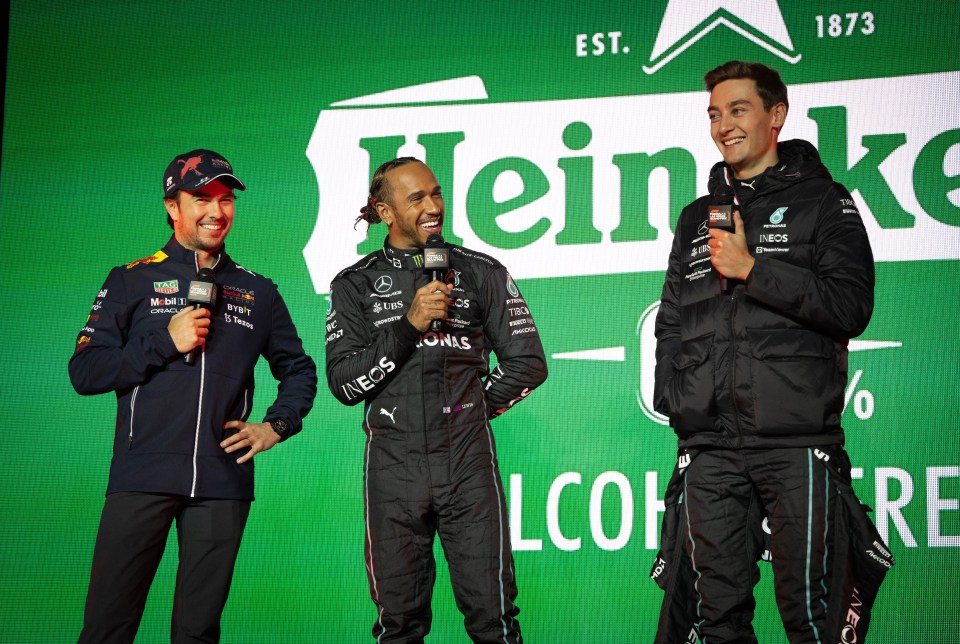 Sergio Perez joked with Russell and Crofty about Red Bull's Sky boycott
