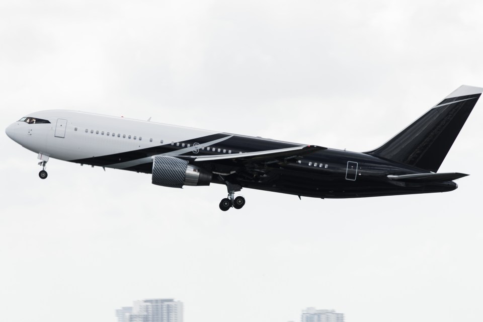 The private jet has its own cinema, lounge and three bedrooms