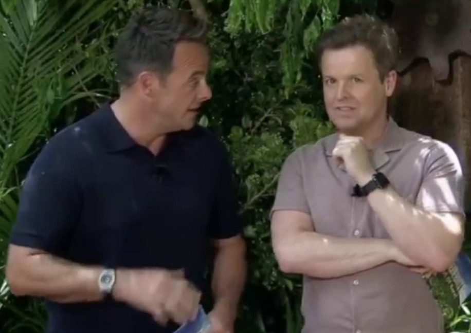 Ant and Dec are shown overseeing the I'm A Celeb trial outside