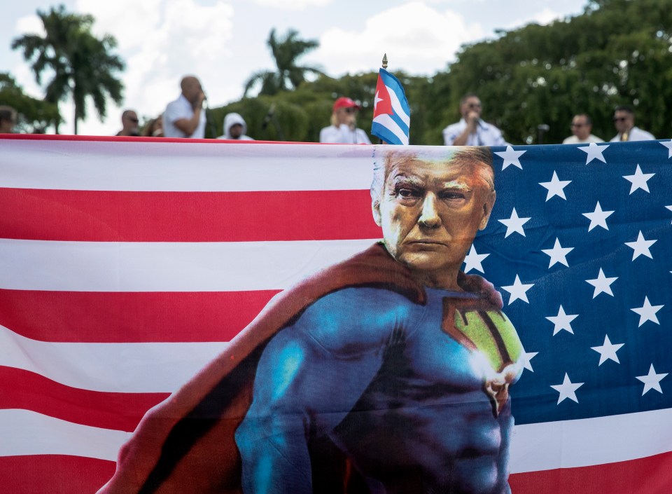 Trump supporters in Florida attend a rally in Miami as the former President shows support for Senator Marco Rubio