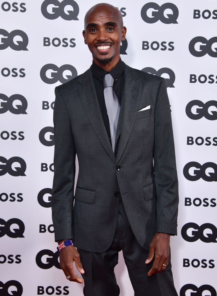 Legend Sir Mo Farah looked chic in an all-black suit