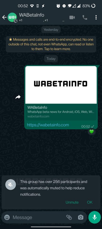 WhatsApp is working on an auto-muting feature for very large groups