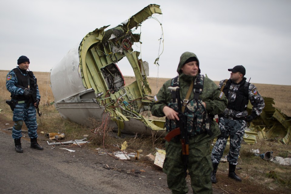 The crash site near the Grabove village in eastern Ukraine on November 11, 2014