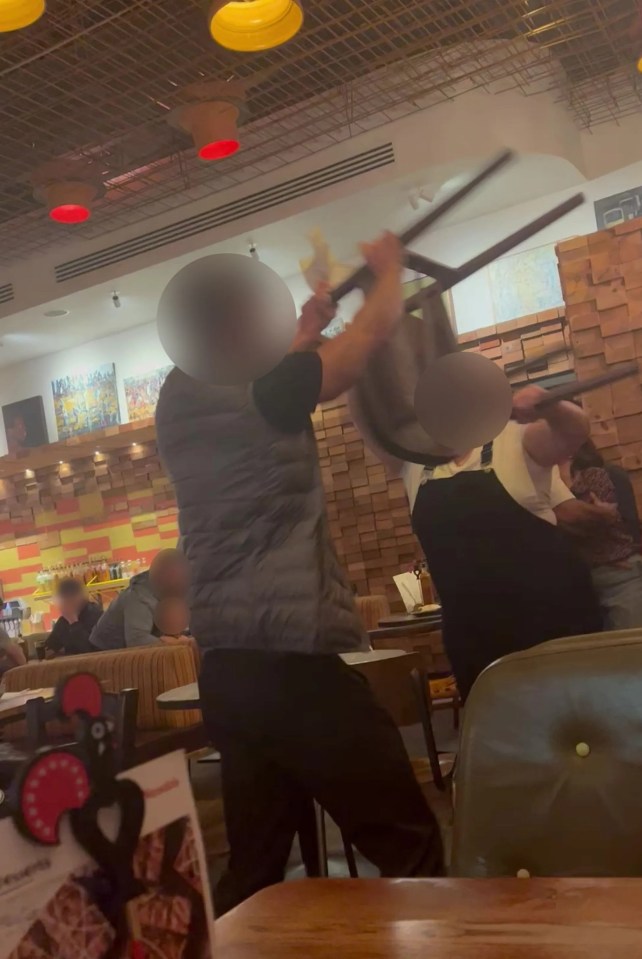 A couple’s dinner at Nando's was ruined when a brawl broke out