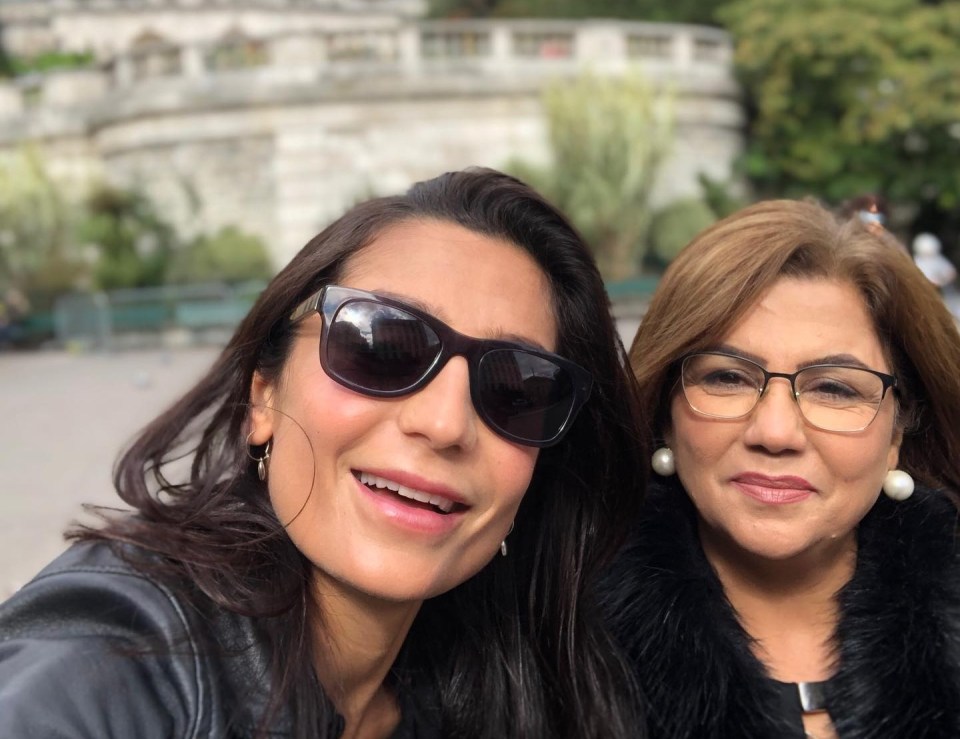 Nadia Nadim with her mum, Hamida, who was run over by a digger