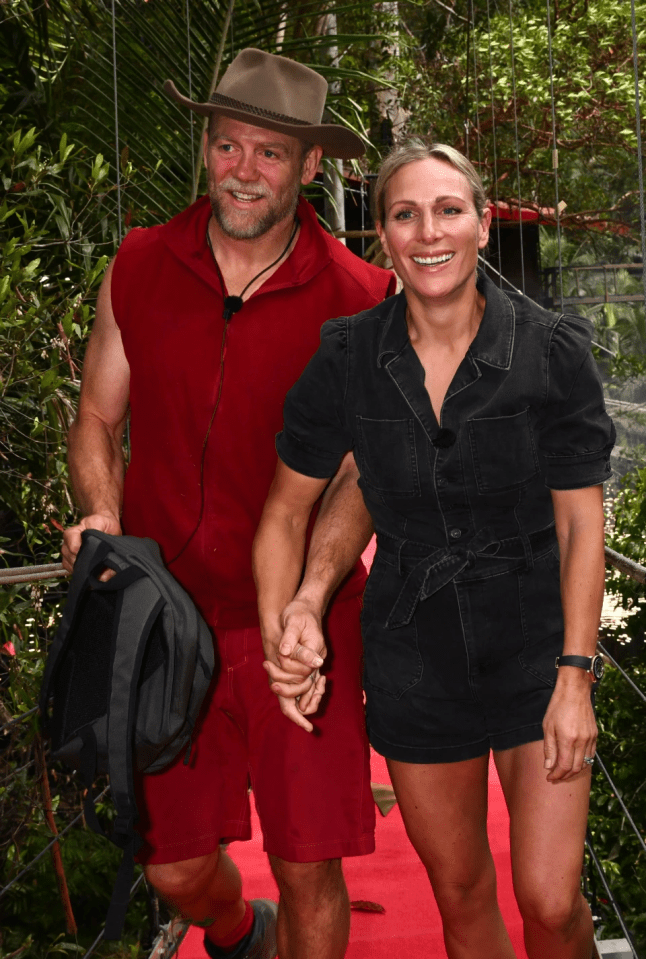 Mike was met by his wife Zara
