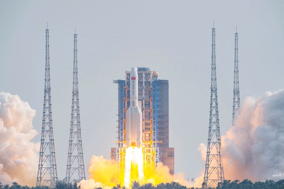 The rocket, pictured being launched on Monday, crash-landed off Mexico's western coast