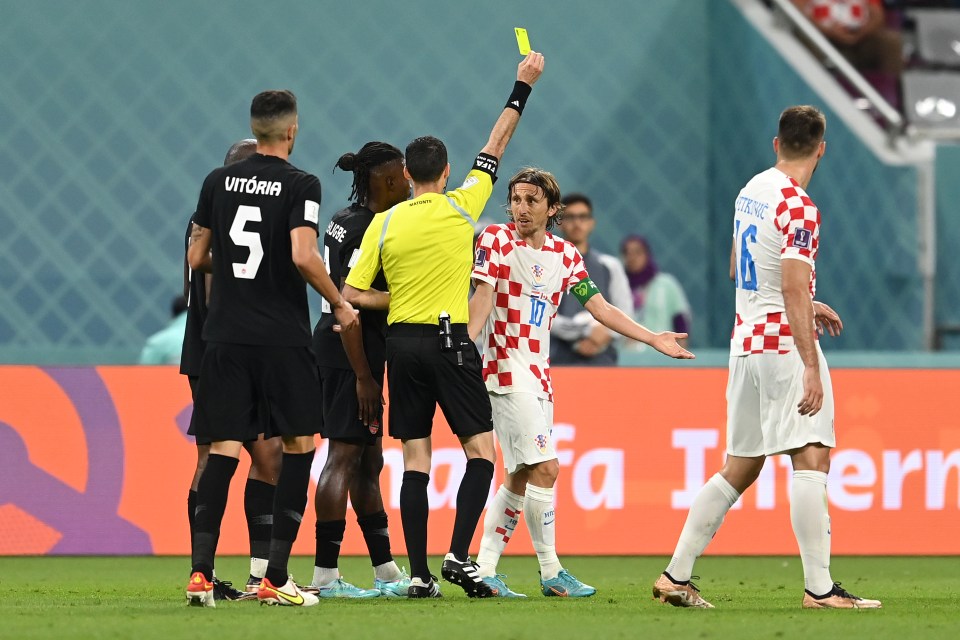 Luka Modric was booked during Croatia's group game against Canada