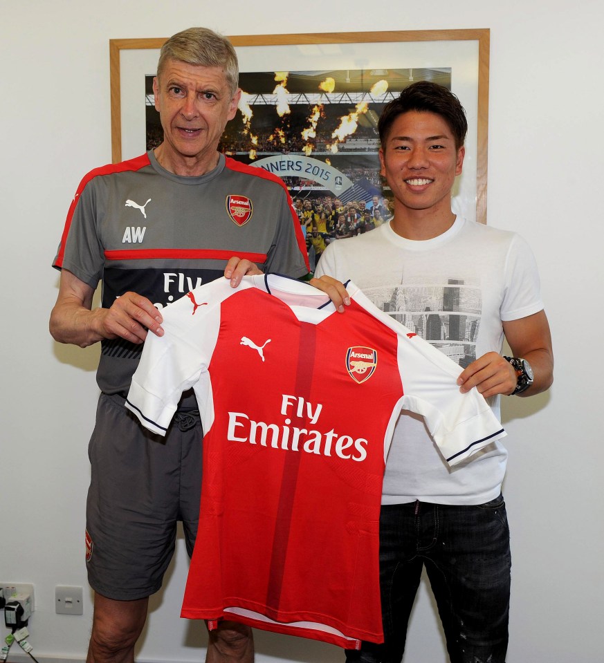 Takuma Asano signed for Arsenal in 2016 but never made a first-team appearance