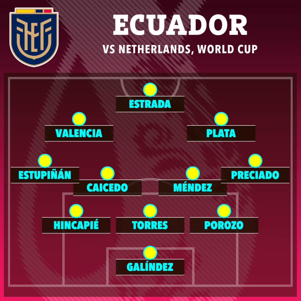 Ecuador drew with the Netherlands lining up like this