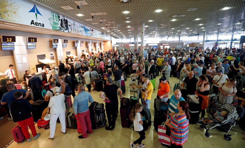 Passengers were told to expect delays as Spanish authorities keep the airspace shut to track the rocket's trajectory