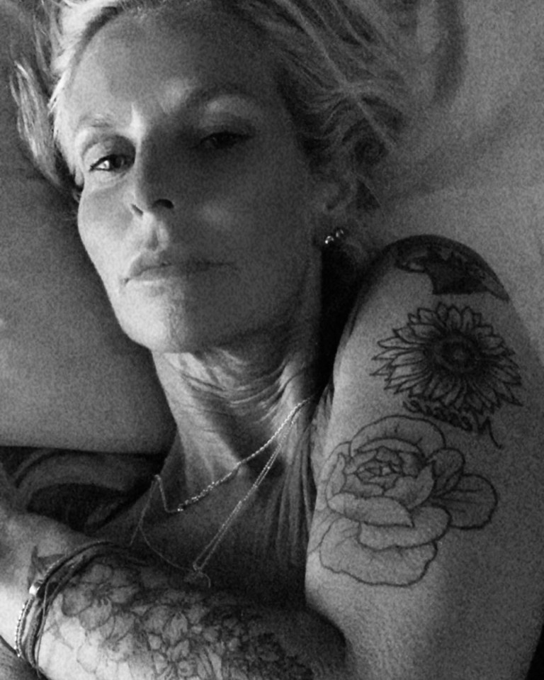 Ulrika flashed her tattoos in a recent late night snap