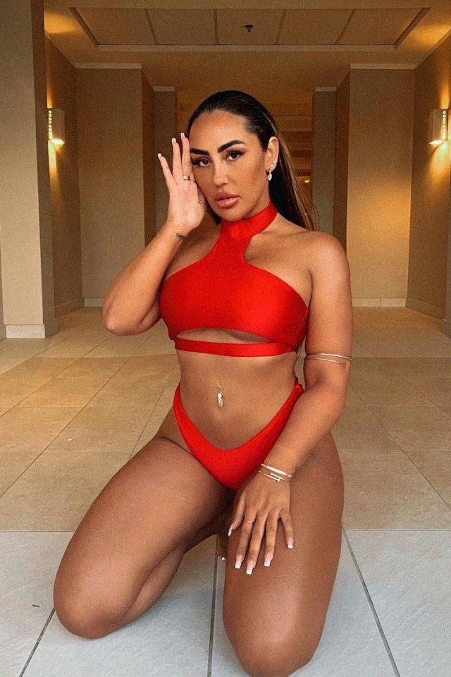Geordie Shore star Sophie Kasai wore a red bikini on holiday