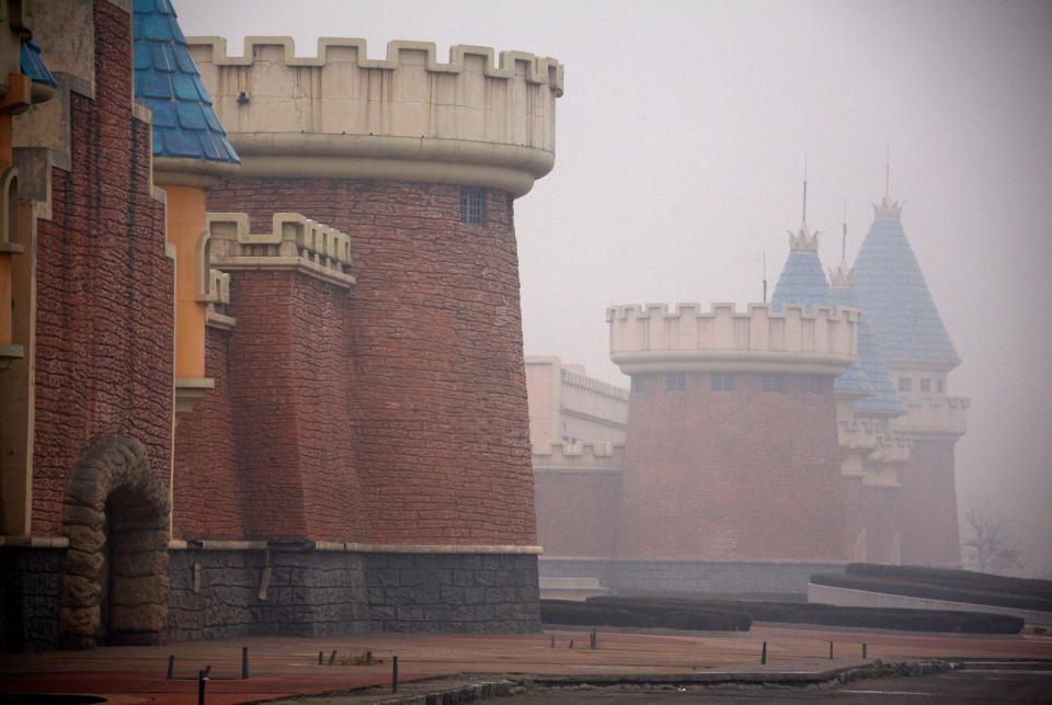 a castle with a crown on top of it
