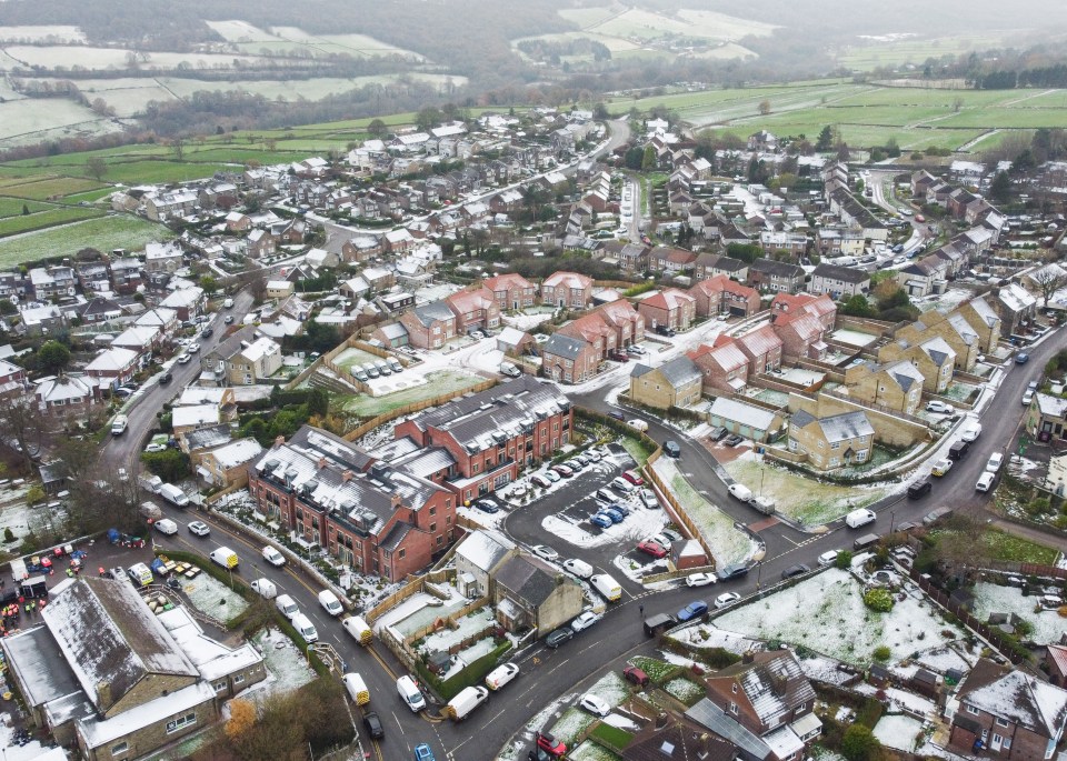 The wintery weather caused rooftops in Sheffield to be blanketed by snow