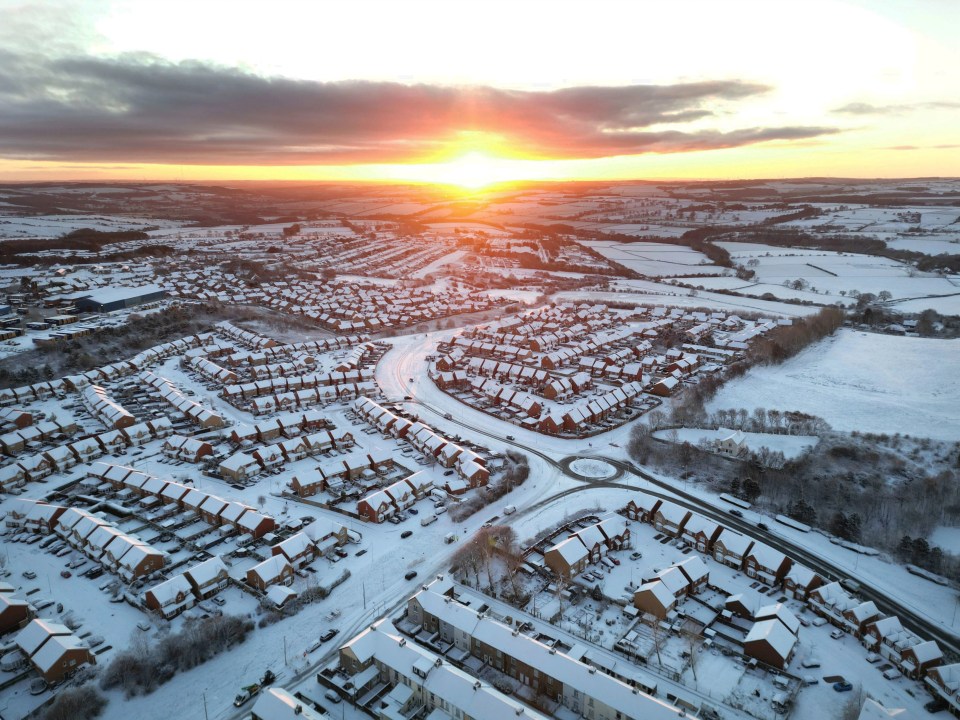 Consett was also hit with snow as Britain will be blasted by up to 4in of snow over the next 48 hours