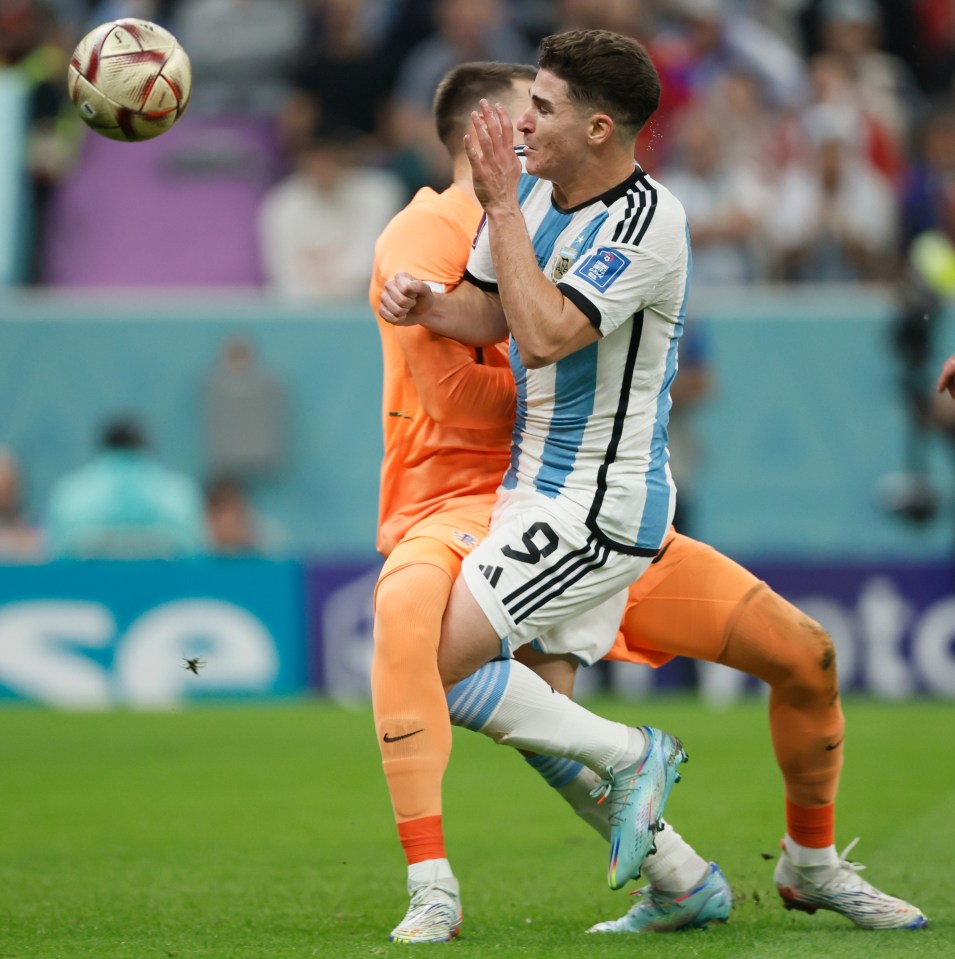 Livakovic took out Alvarez and a penalty was awarded