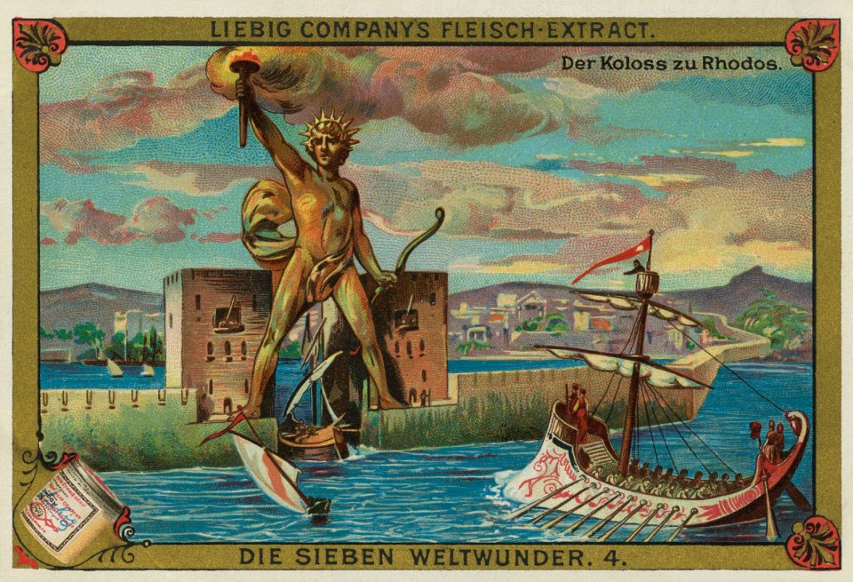 The Colossus of Rhodes was a 33-metre statue of the Greek of the Greek Titan Helios