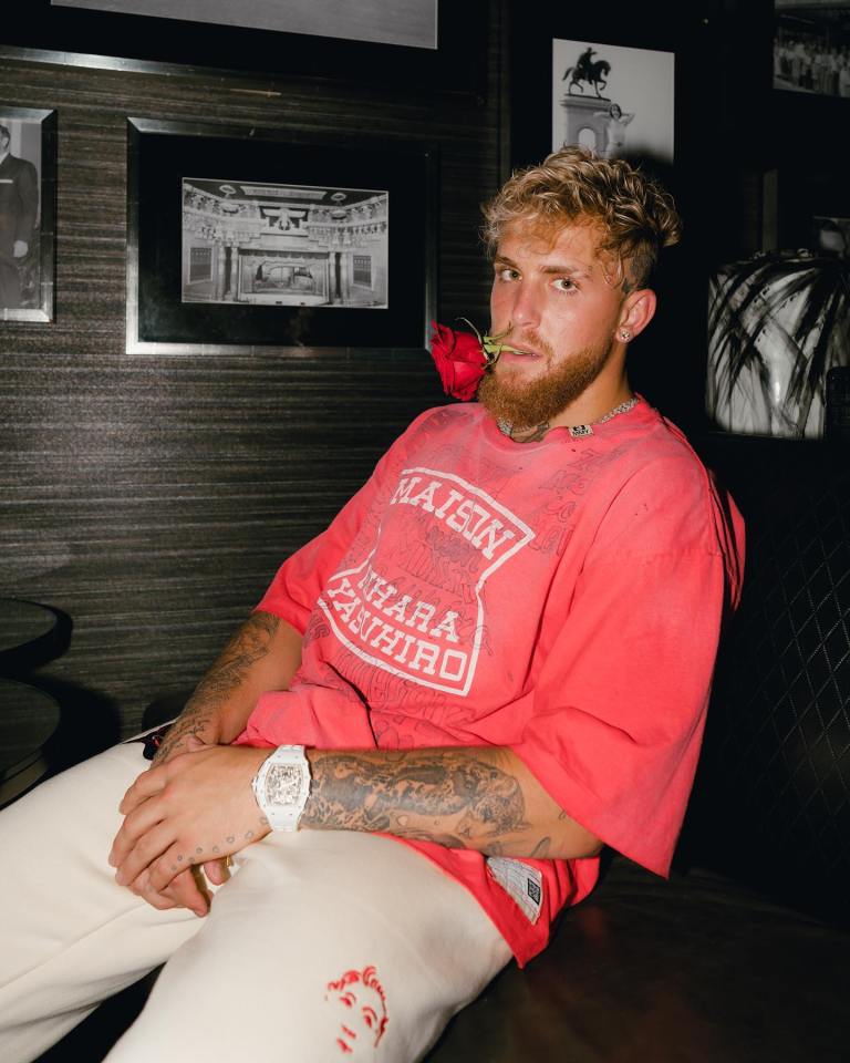 Jake Paul held a rose in his mouth and hinted at the breakup