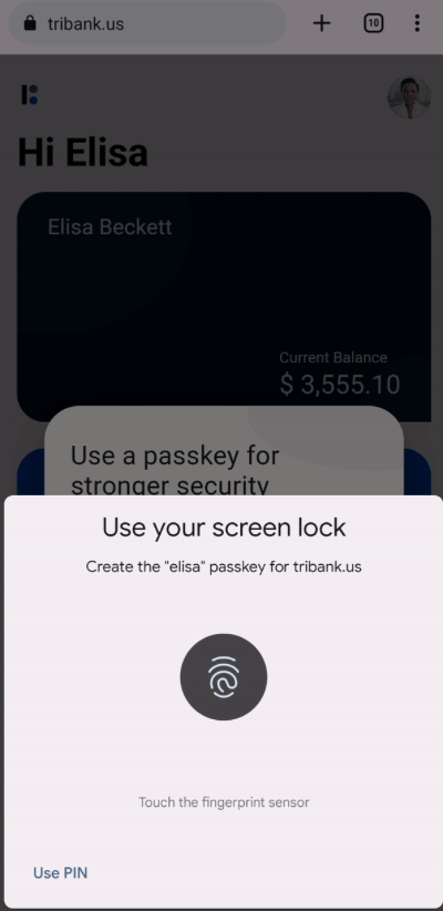 You'll unlock websites using your device's screen lock system